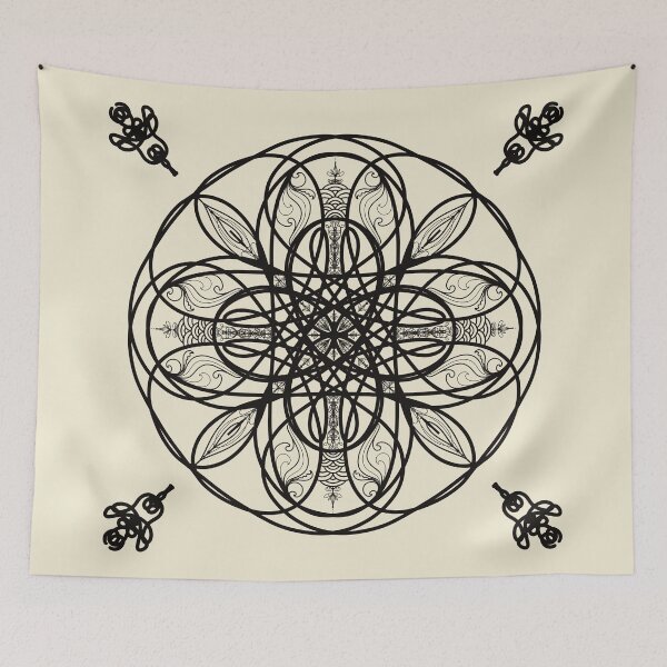 Item preview, Black Line Mandala Element Art, Rupa-Mandala Earth, Water, Air, Fire, The four elements of nature. designed and sold by PalinoColour.