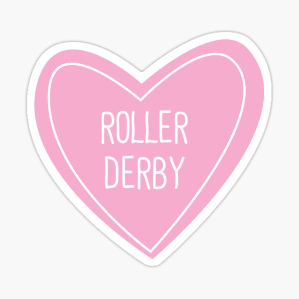 Roller Derby Heart Sticker By Teesaurus Redbubble 