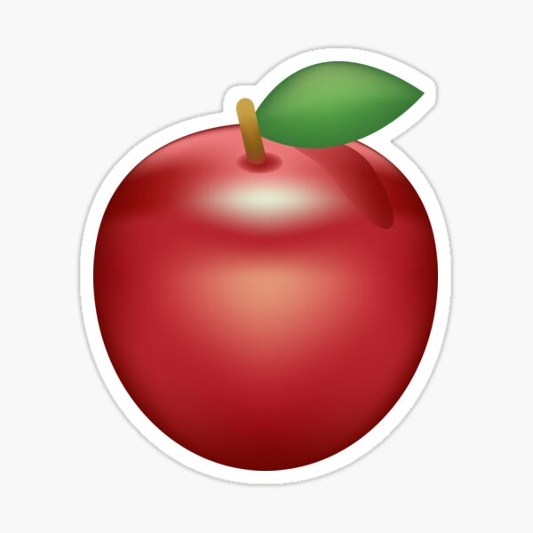 "Red Apple Fruit Emoji Illustration" Sticker by nakrut987654321 Redbubble