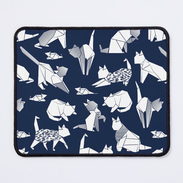 Item preview, Origami kitten friends // blue navy background paper cats designed and sold by SelmaCardoso.