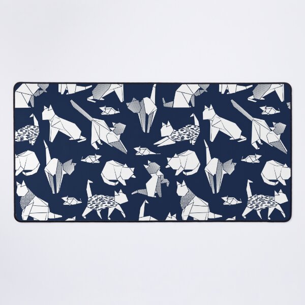 Item preview, Origami kitten friends // blue navy background paper cats designed and sold by SelmaCardoso.