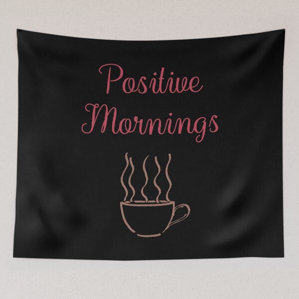 Item preview, Positive Mornings, Coffee, Motivational, Inspirational, Typography, Aesthetic Text, Minimalistic designed and sold by DULCE76.