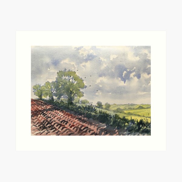 Furrows on Wolds Way Art Print