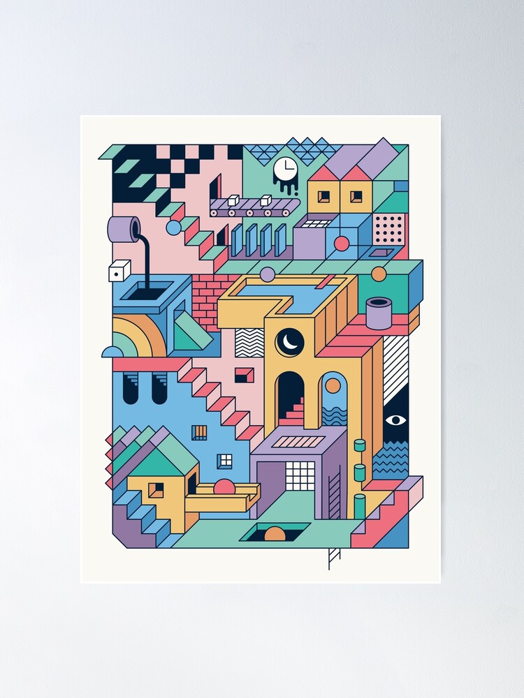 Alternate view of 80's Escher Poster