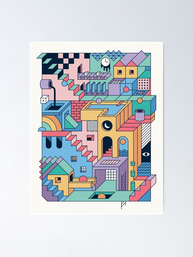 Alternate view of 80's Escher Poster