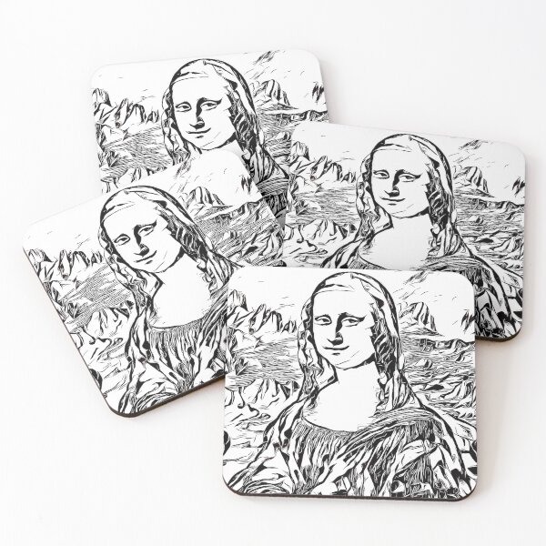 Item preview, Mona Lisa: Leonardo Da Vinci Digitally Edited, Altered Into 3:2 Format, and Black and White (White Clear Background) designed and sold by TeachUrb.