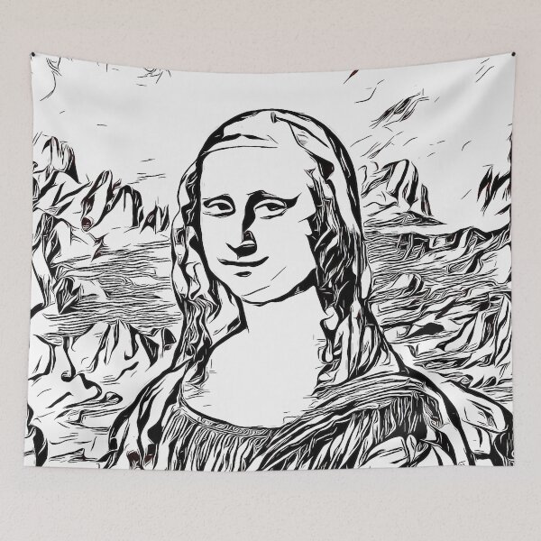 Item preview, Mona Lisa: Leonardo Da Vinci Digitally Edited, Altered Into 3:2 Format, and Black and White (White Clear Background) designed and sold by TeachUrb.