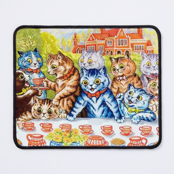 Item preview, CAT SOCIAL TEA PARTY : Vintage Louis Wain Abstract Print designed and sold by posterbobs.