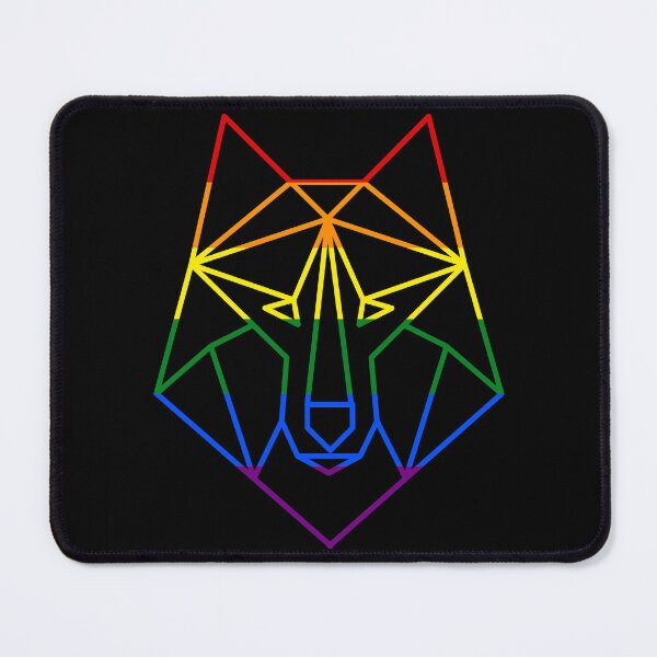 Item preview, LGBTQ+ Geometric Wolf Pride Flag designed and sold by MMwolfdogden.