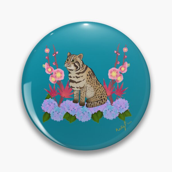 Item preview, Tsushima leopard cat, teal designed and sold by Naty Design Prague.