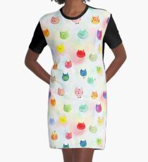 Cat confetti Graphic T-Shirt Dress