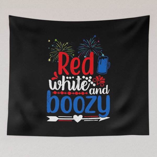 Item preview, Red White And Boozy Alcohol Booze 4th of July Beer Party designed and sold by haselshirt.