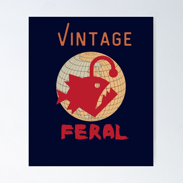 Item preview, Vintage Feral Angler Fish, I Am Feral Vintage Moon, designed and sold by SolSel ⭐⭐⭐⭐⭐.