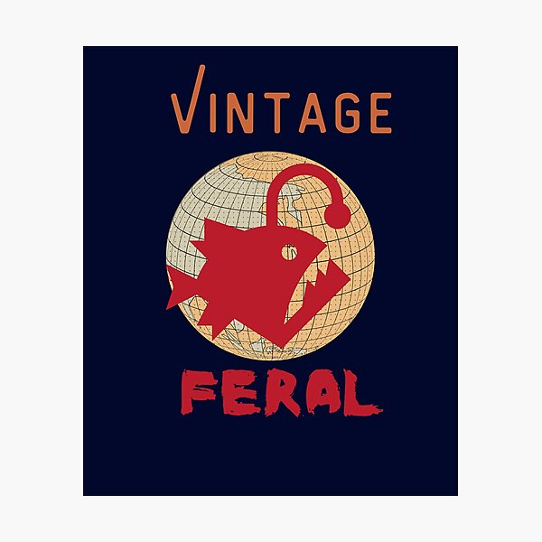 Item preview, Vintage Feral Angler Fish, I Am Feral Vintage Moon, designed and sold by SolSel ⭐⭐⭐⭐⭐.