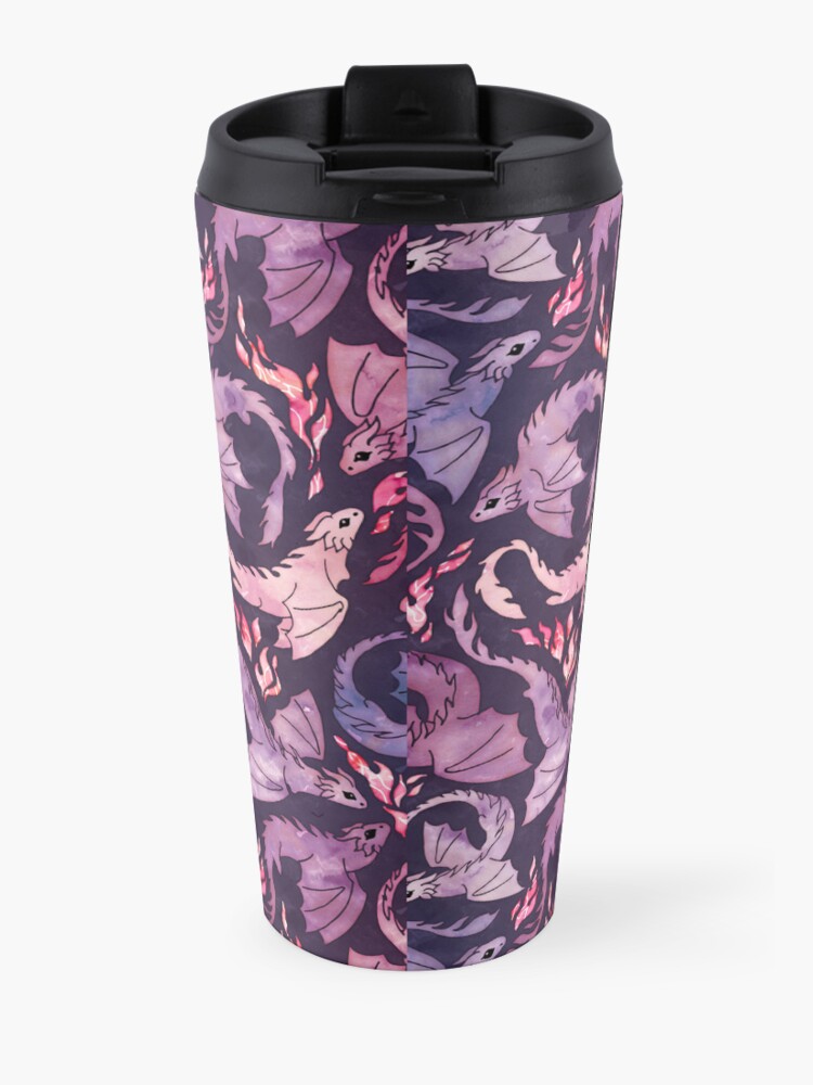 Alternate view of Dragon fire dark pink & purple Travel Mug