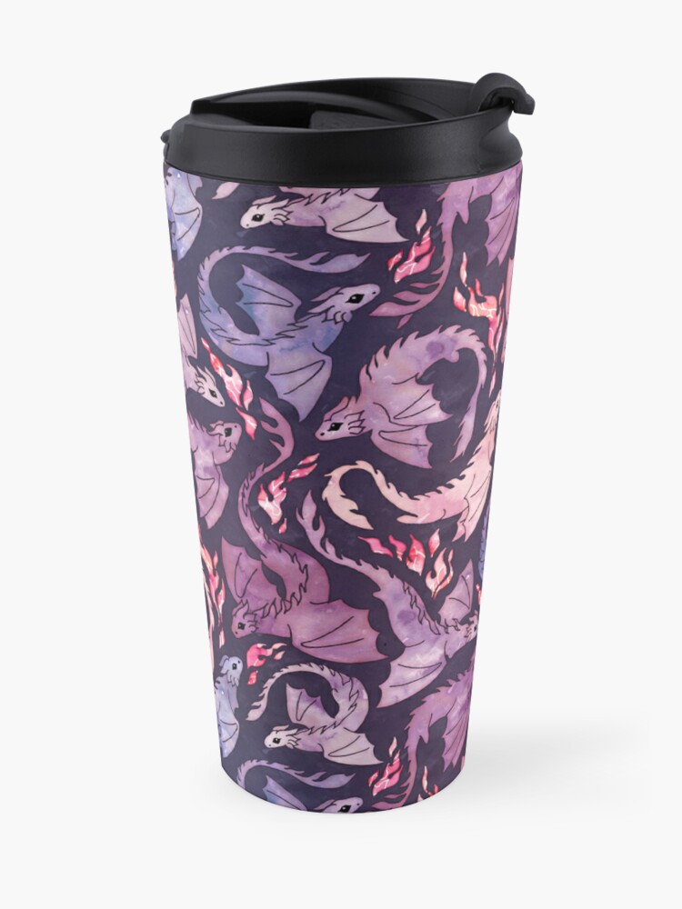 Alternate view of Dragon fire dark pink & purple Travel Mug