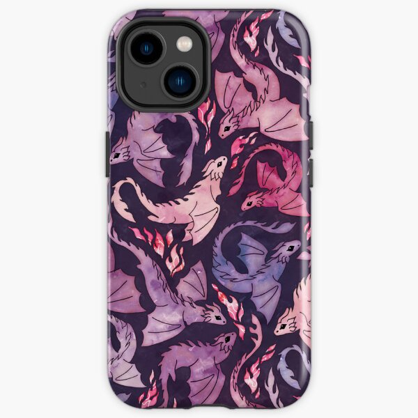 Dragon fire dark pink & purple iPhone Tough Case