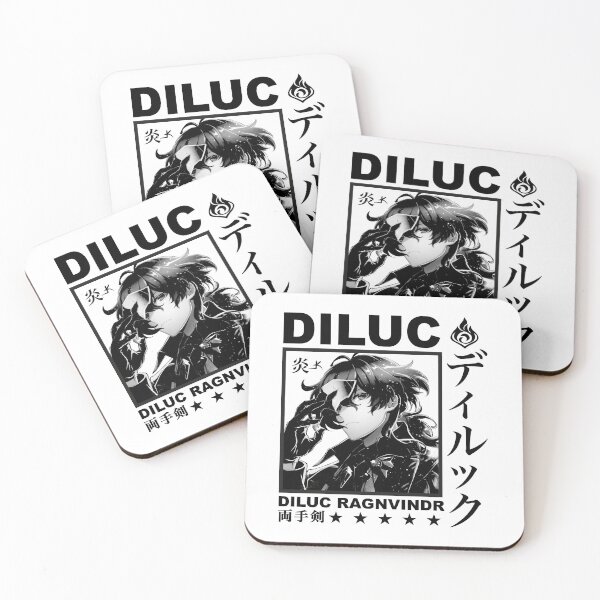 Item preview, Diluc Genshin Impact (black version) designed and sold by LokittyLevi.