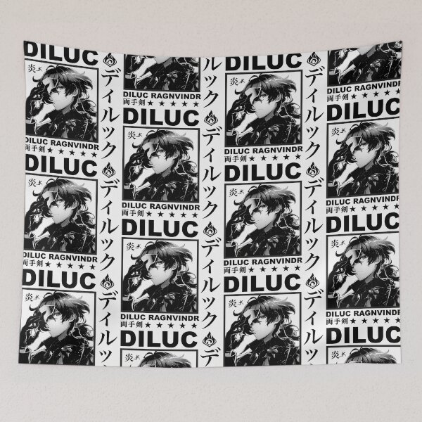 Item preview, Diluc Genshin Impact (black version) designed and sold by LokittyLevi.