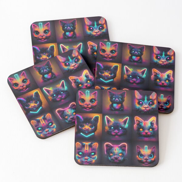 Item preview, 9 Neon Cats designed and sold by wumples.