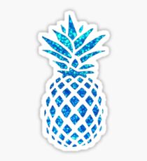 Blue Glitter Sparkle Ananas Sticker