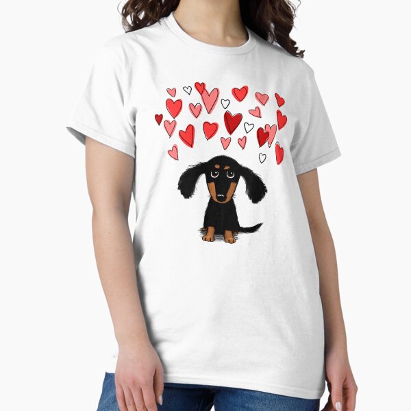 Item preview, Cute Dachshund Puppy Dog with Valentine Hearts designed and sold by Jenn Inashvili.