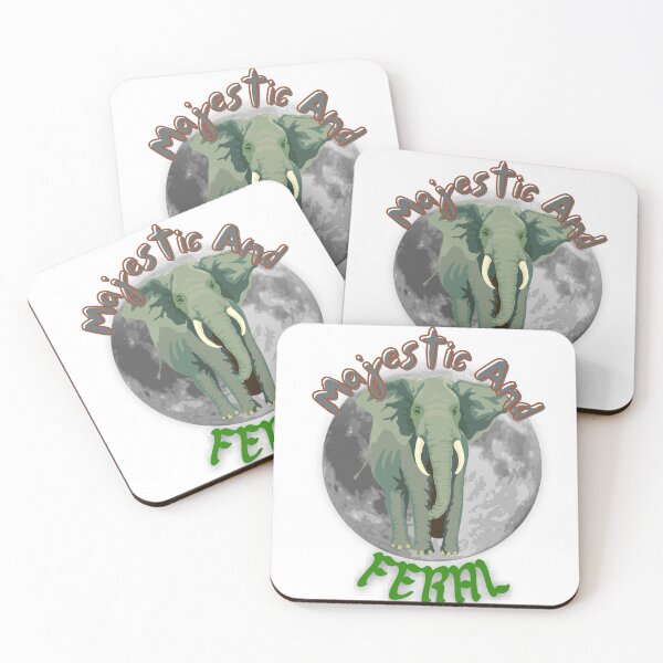 Item preview, Majestic And Feral Elephant, I Am Feral Elephant With Full Moon, designed and sold by SolSel ⭐⭐⭐⭐⭐.