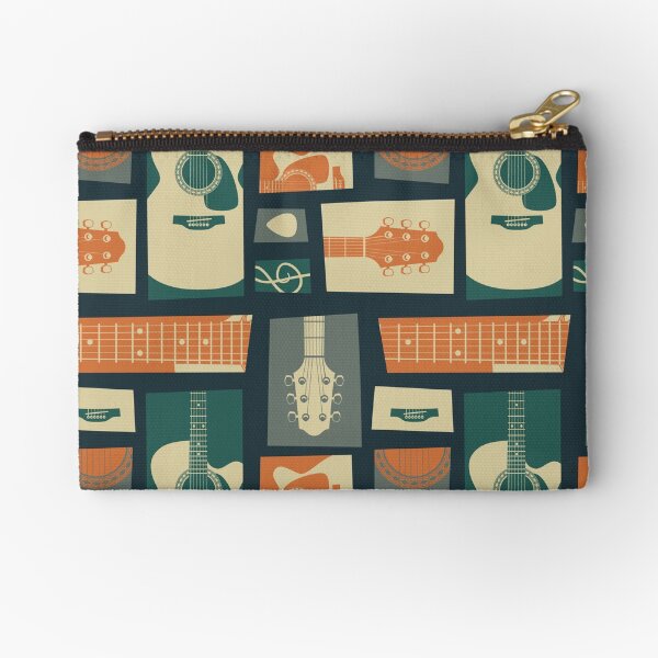 Guitar Collage Zipper Pouch