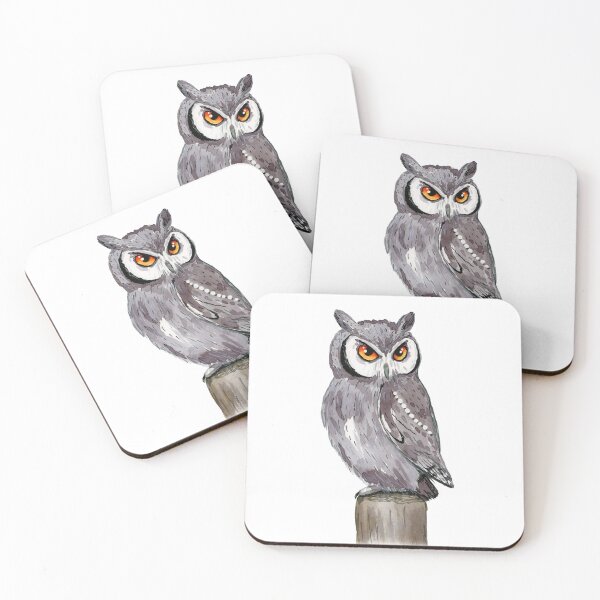 Item preview, A watercolor drawing of a white-faced owl. designed and sold by Bwiselizzy.