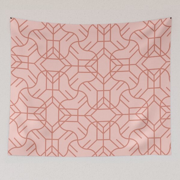 Item preview, Retro Pink Elegant Art Deco Geometric Pattern designed and sold by TeeBeesDesign.