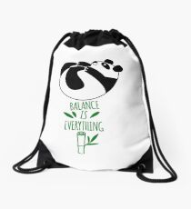 Balance Is Everything! Tumbling panda. Drawstring Bag