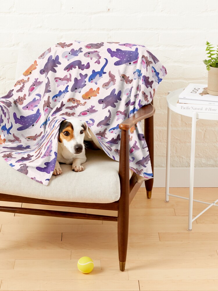 Alternate view of Shark day - pastel Pet Blanket