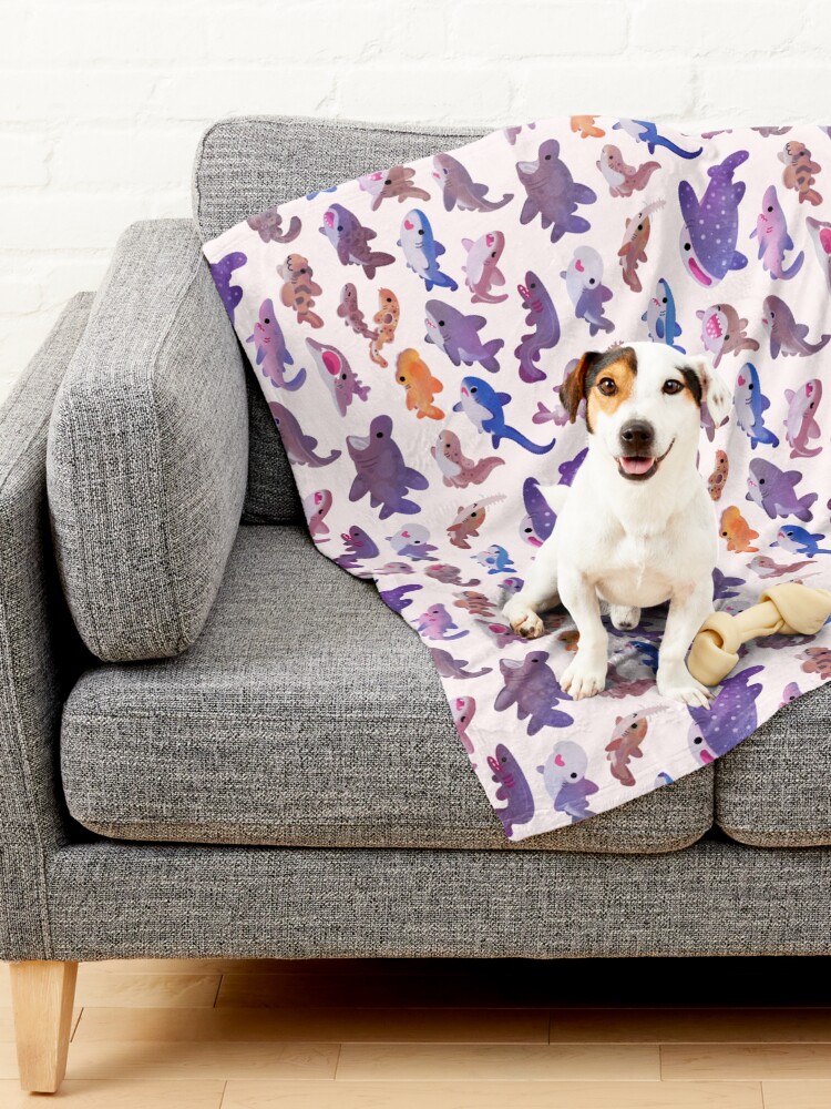 Alternate view of Shark day - pastel Pet Blanket