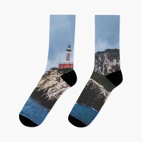 Item preview, Watercolor lighthouse and the sea, small waves and large clouds  designed and sold by inurey.