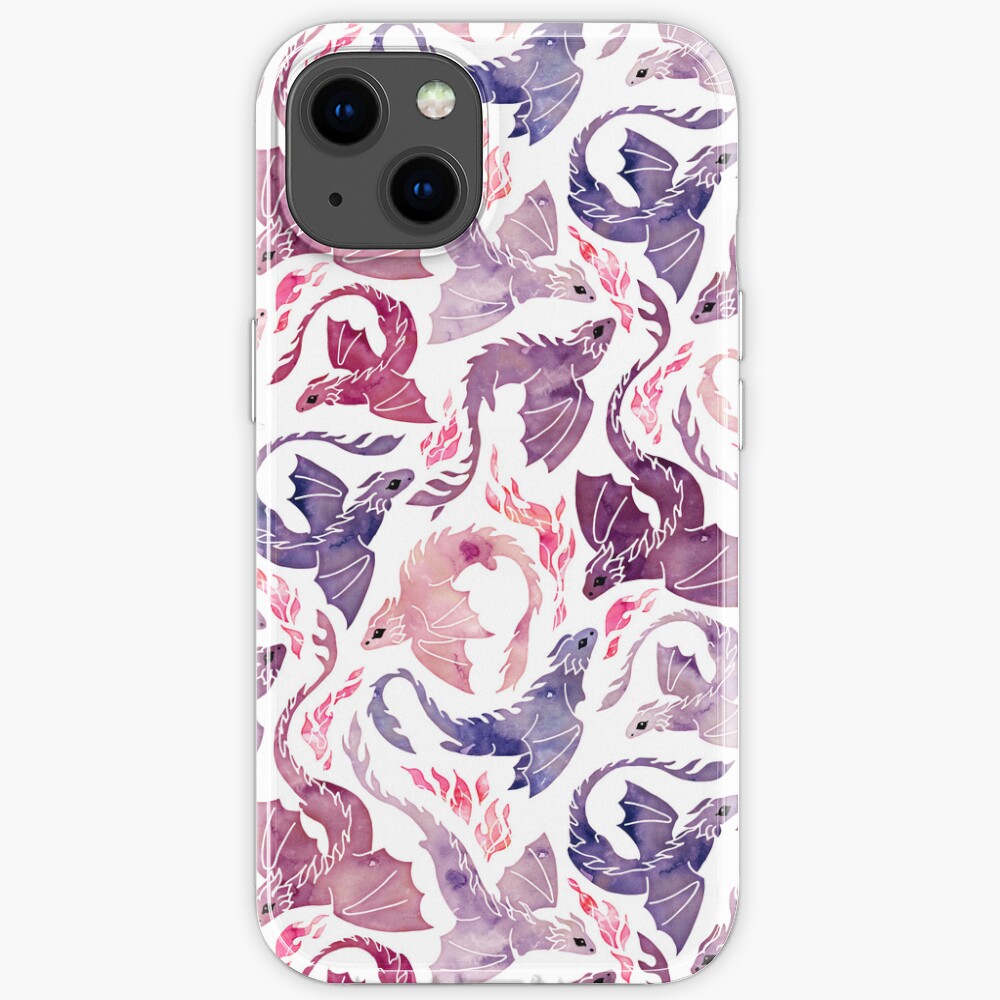Dragon fire pink & purple iPhone Case