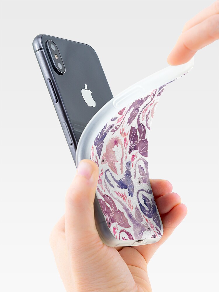 Alternate view of Dragon fire pink & purple iPhone Case