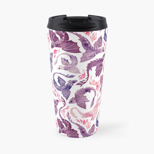 Dragon fire pink & purple Travel Coffee Mug