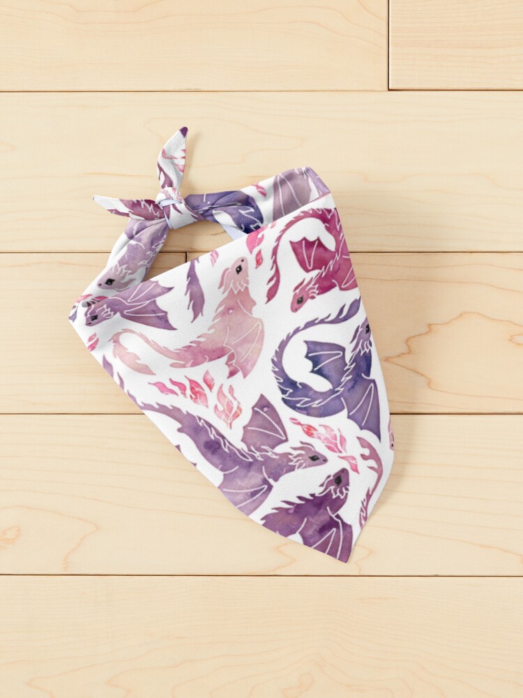 Alternate view of Dragon fire pink & purple Pet Bandana