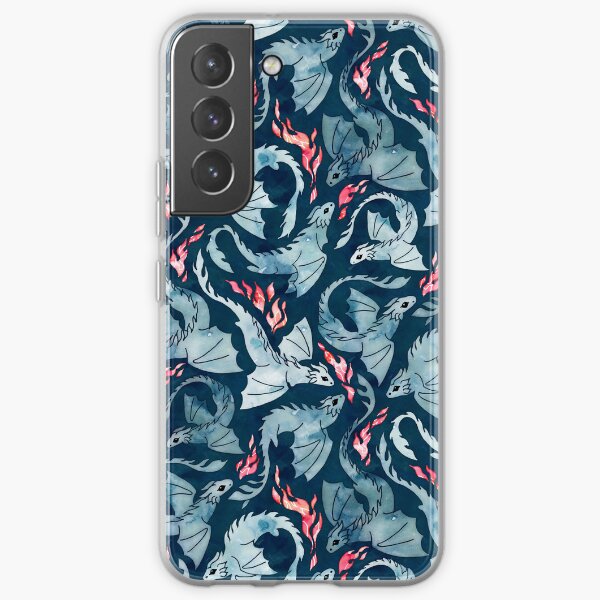 Dragon fire dark blue Samsung Galaxy Soft Case