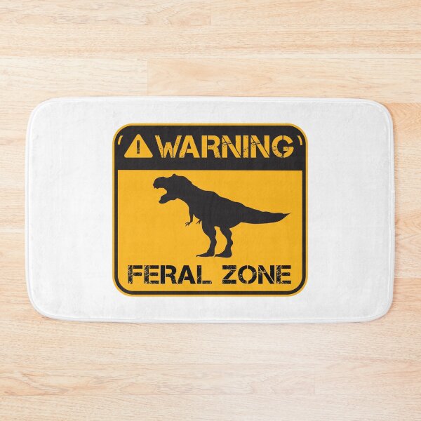 Item preview, Warning Feral Zone ( Funny Danger Sign for T-rex ) designed and sold by WULFLAND ARTS.