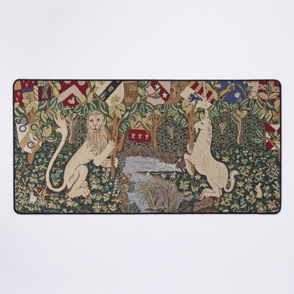 Item preview, Medieval Unicorn Midnight Floral Tapestry designed and sold by Epitome Girl.