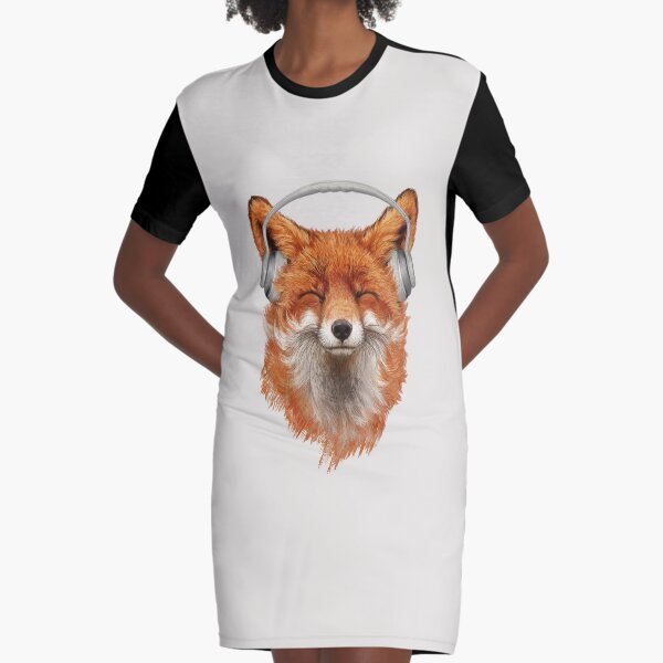 Renard musical souriant Robe t-shirt