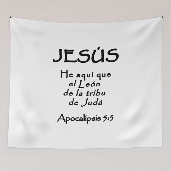 Item preview, Revelation 5:5 Jesus Lion of Judah Spanish Bible Verse designed and sold by NombresDeJesus.