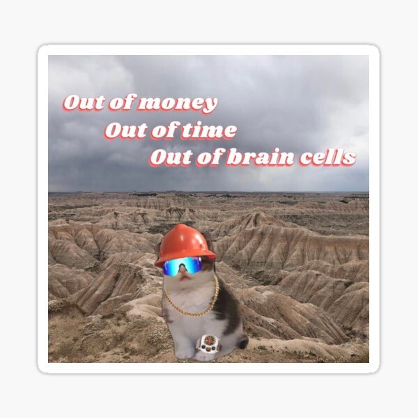 Out of brain cells Sticker