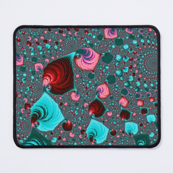 Aperçu de l'œuvre Fractale en spirale bleu sarcelle et rose créée et vendue par Kaleiope Studio.