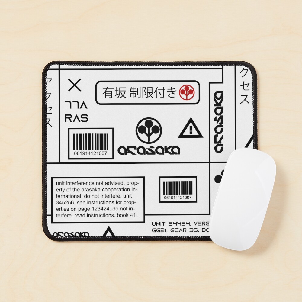 arasaka industrial white. cyberpunk design. Mouse Pad