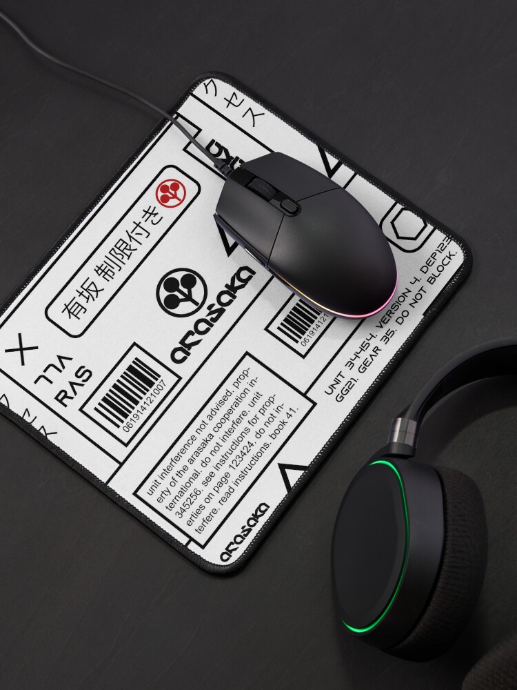 Alternate view of arasaka industrial white. cyberpunk design. Mouse Pad