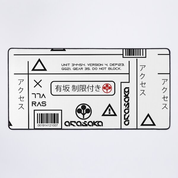 arasaka blanc industriel. conception cyberpunk. Tapis de souris XXL