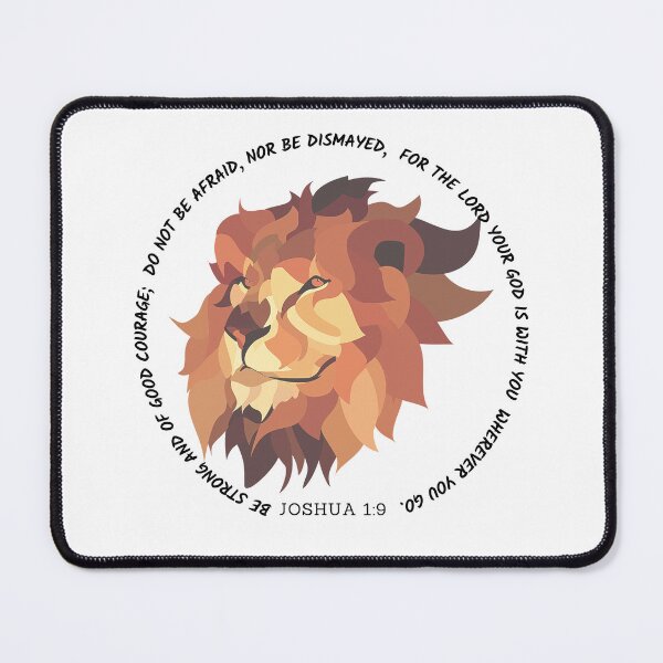 Item preview, Be Strong & Courageous Joshua 1:9 Scripture (lion) designed and sold by Wordsofjoy&love.