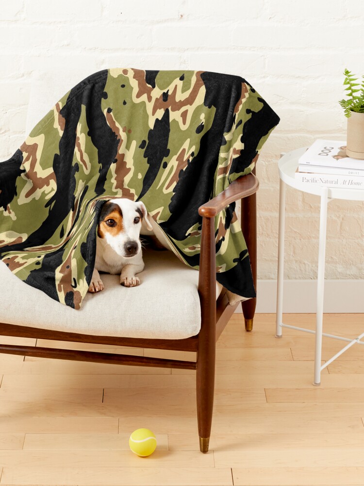 Vietnam tiger stripe camouflage pattern. green camo. Pet Blanket